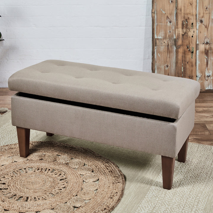 Kensington Shallow Buttoned : Shallow Buttoned Storage Bench