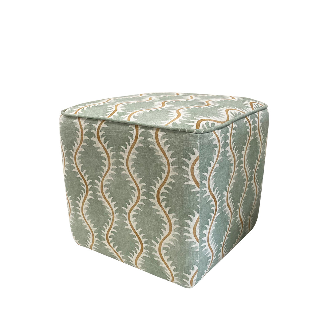 Oxford Piped : Cube Footstool with Piping