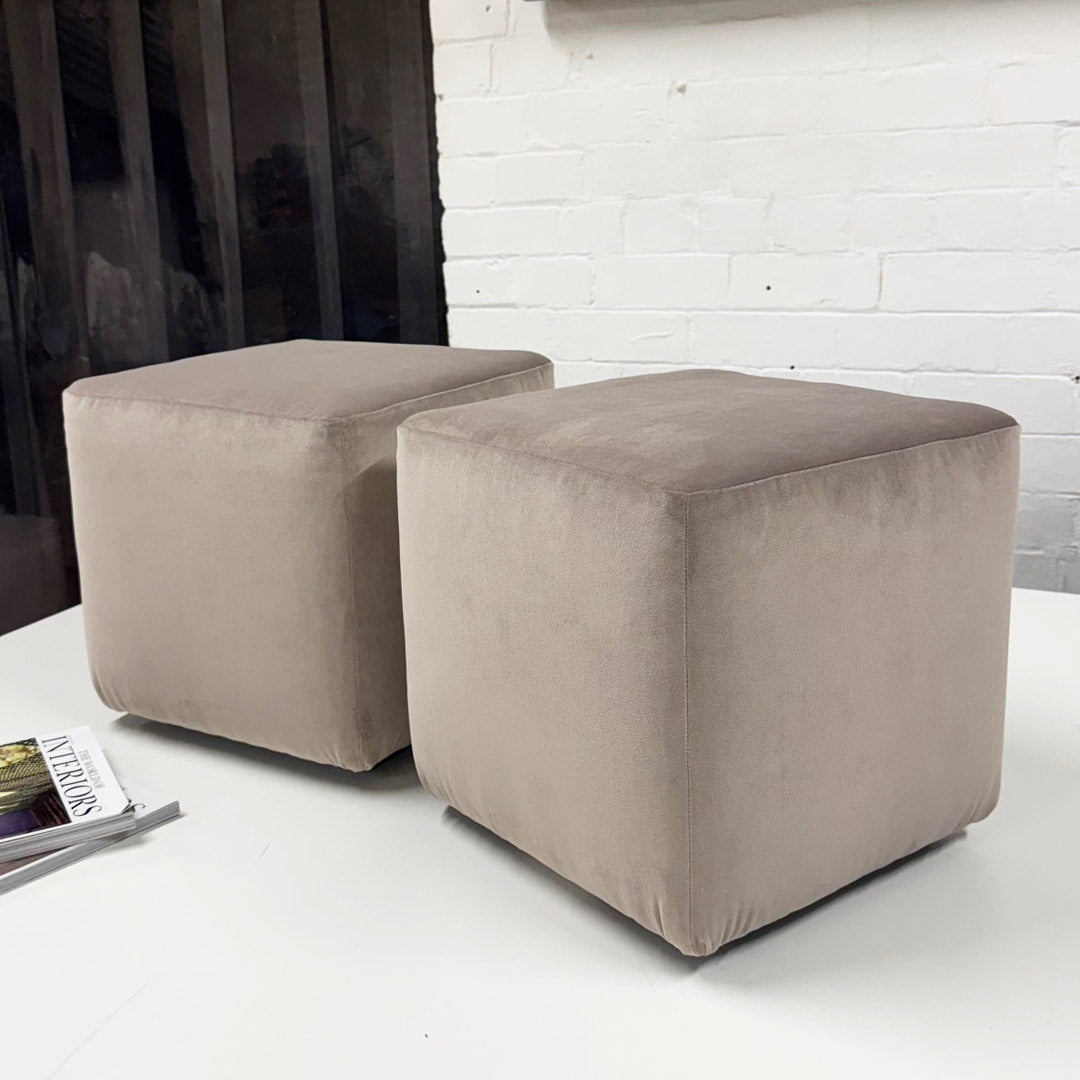 SALE - Pair of Oxford Cube Stools