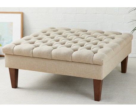 Finsbury One : Deep Buttoned Square Footstool
