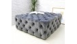Hackney Buttoned : Deep Buttoned Square Ottoman
