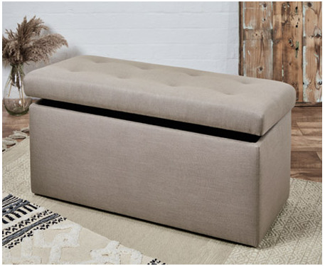 Bellagio Shallow Buttoned : Shallow Buttoned Storage Bench