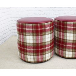 Tall Drum Stool with Piping