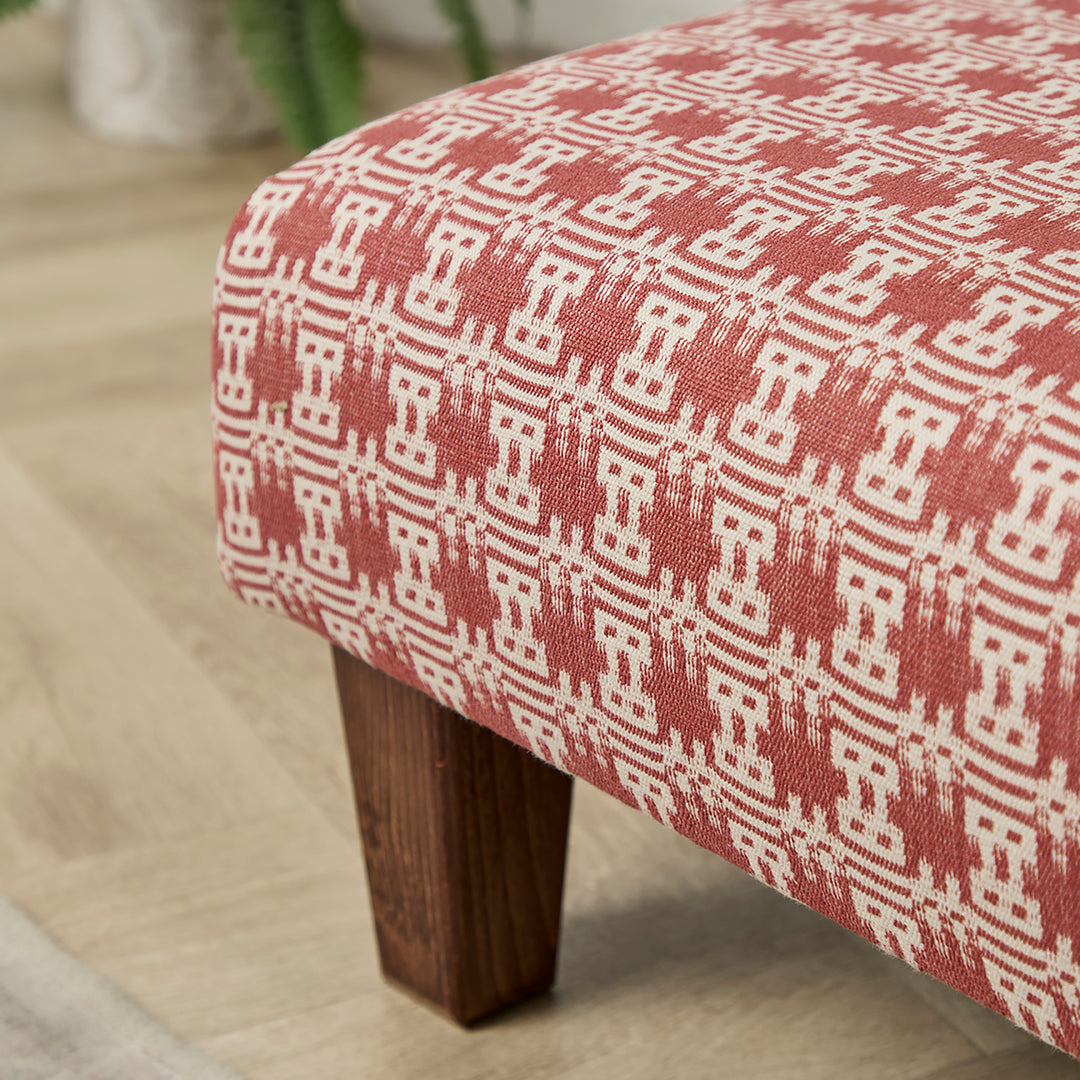 Richmond Small Footstool (Sanderson Akan Pink Pepper) 61 x 41cm