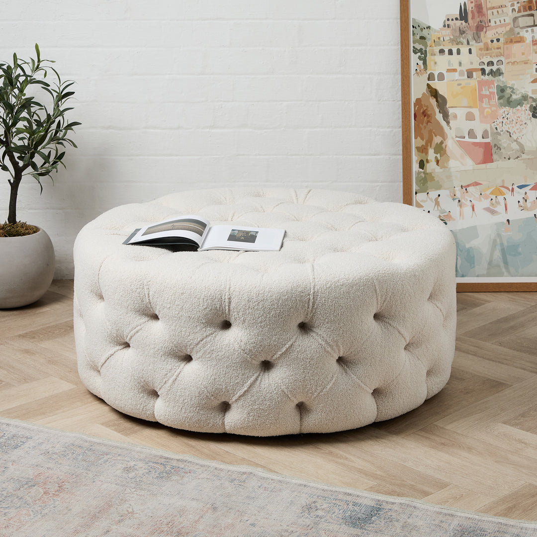Brixton Buttoned : Deep Buttoned Circular Ottoman