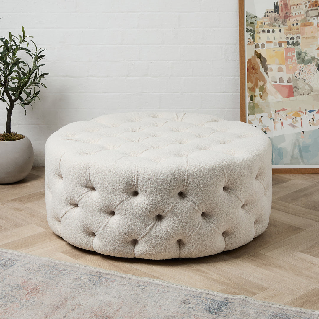 Brixton Buttoned : Deep Buttoned Circular Ottoman