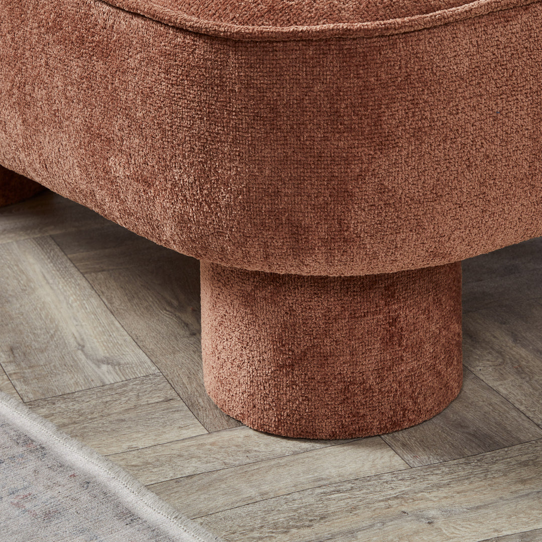 SALE - Braga Ottoman : Round Leg Piped Ottoman