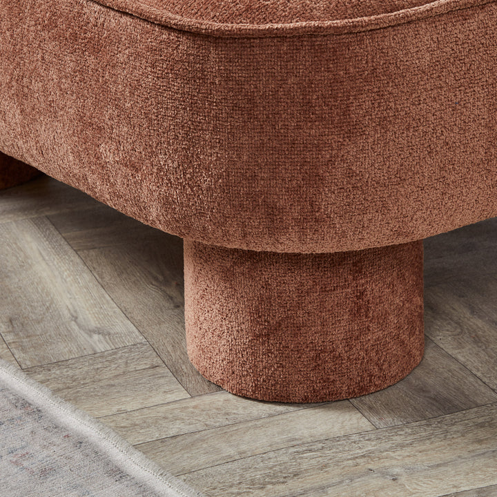SALE - Braga Ottoman : Round Leg Piped Ottoman
