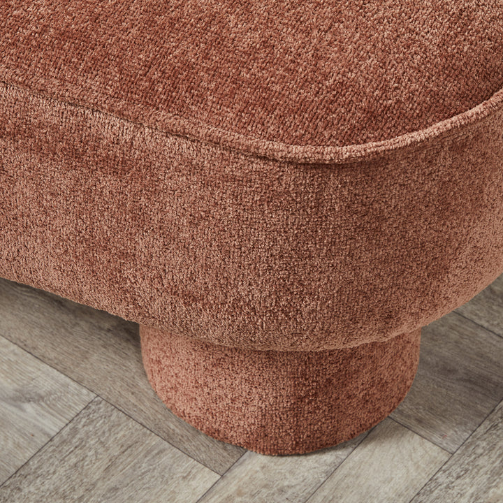 SALE - Braga Ottoman : Round Leg Piped Ottoman