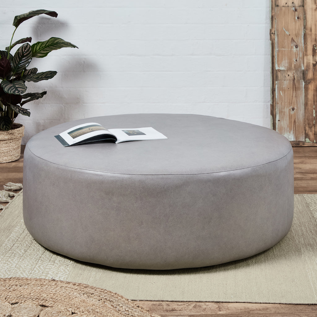 Manufacturers Of Brooklyn Plain : Large Drum Pouffe Un-piped