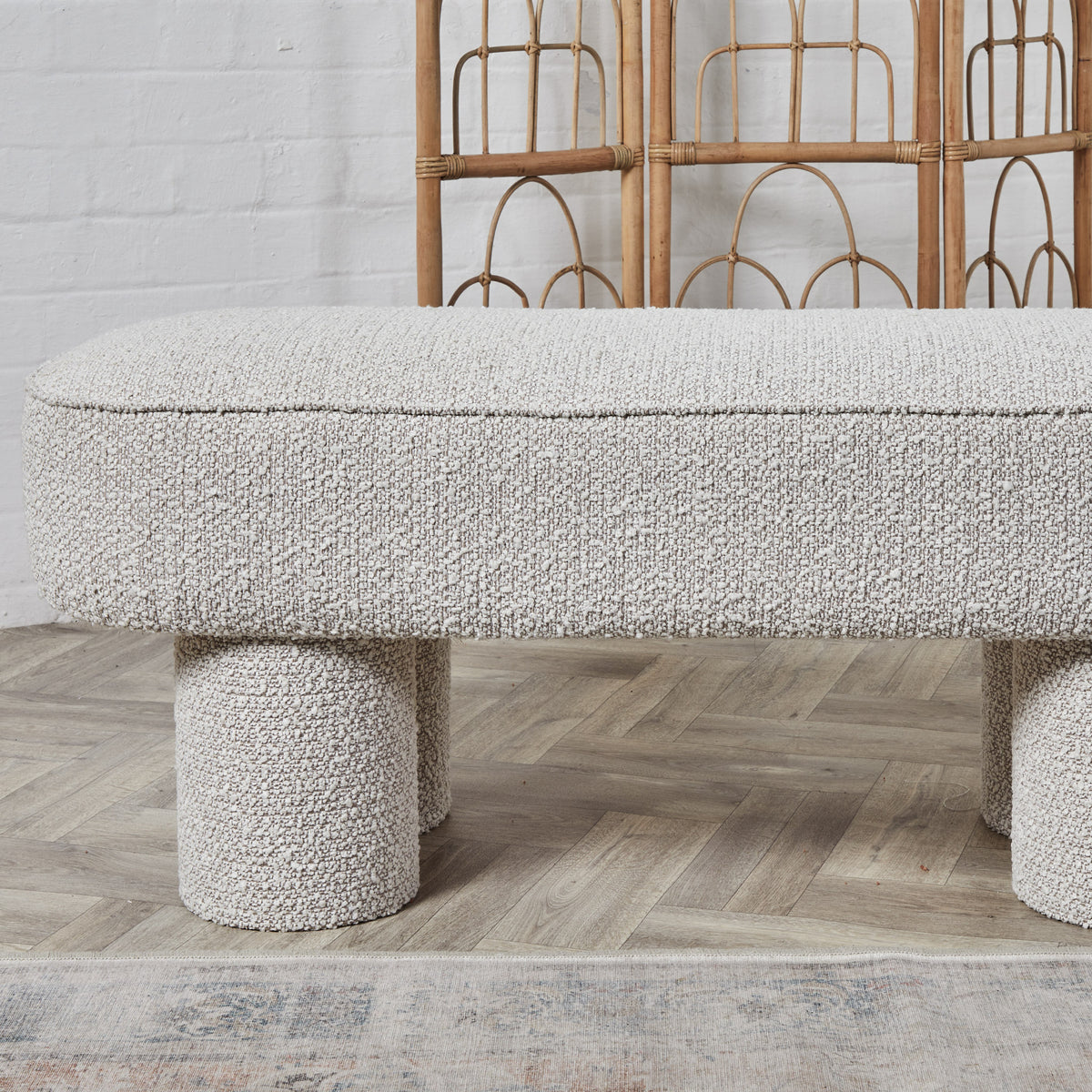 Cava Bench : Round Leg Piped Bench – Footstools & More