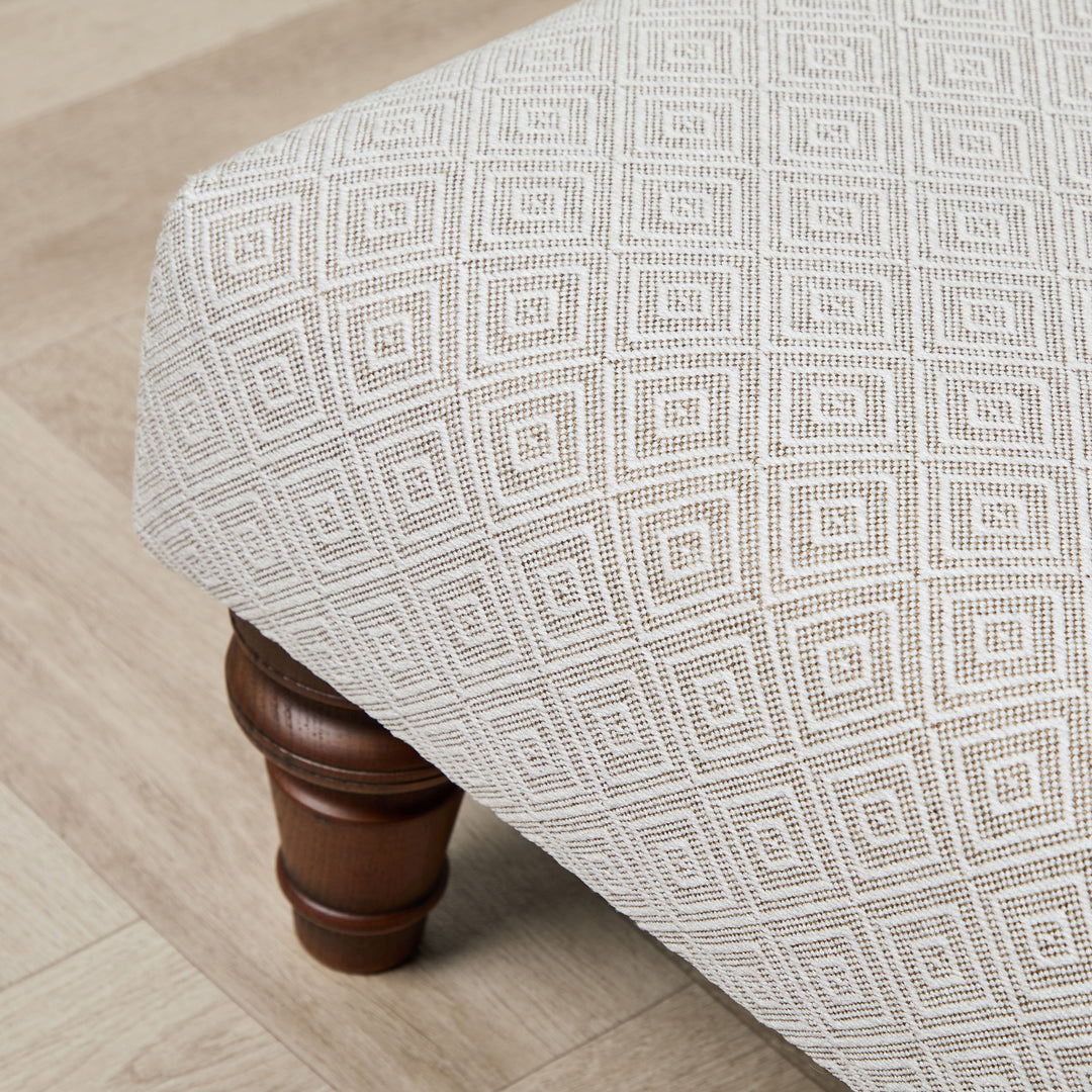 Richmond Small Footstool (Porter Diamond Ivory) 61 x 41cm