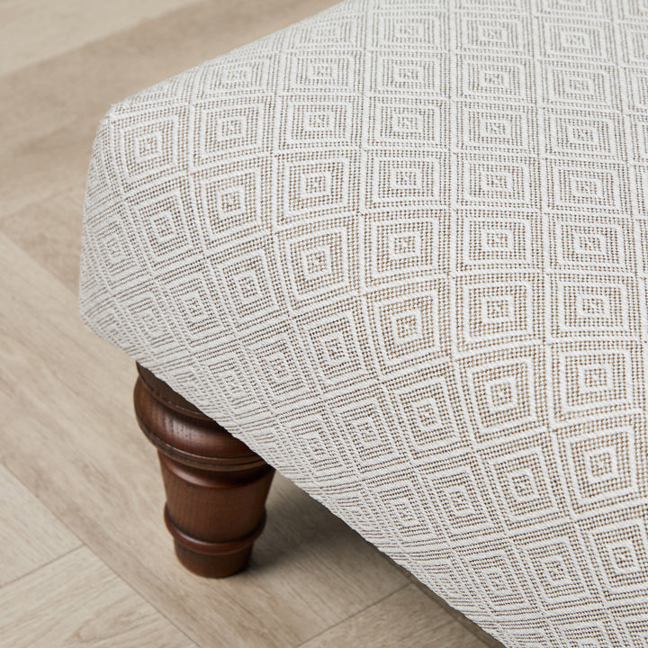 Richmond Small Footstool (Porter Diamond Ivory) 61 x 41cm