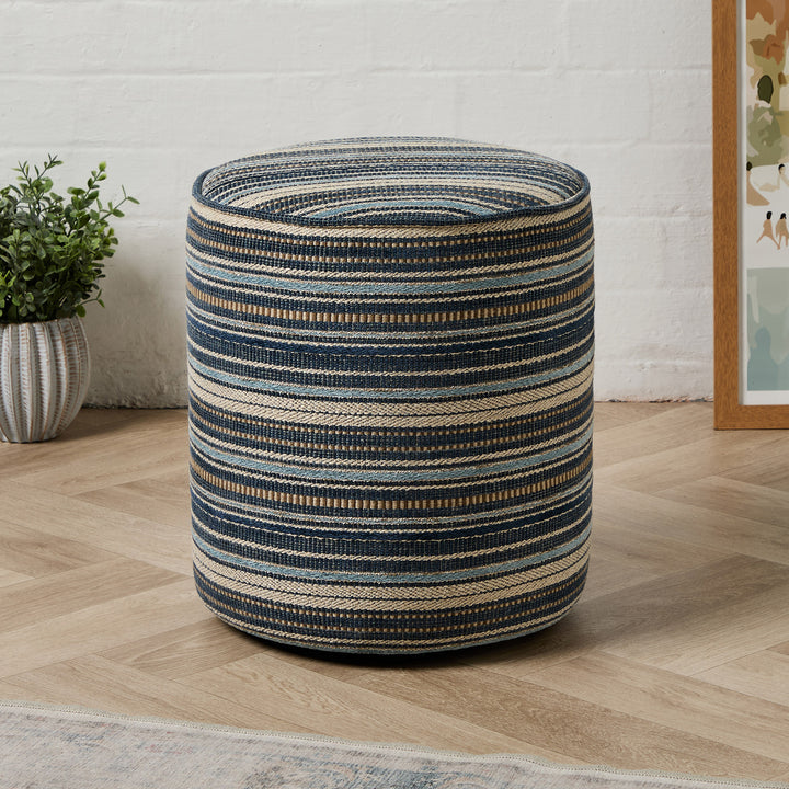 Camden Tall Piped (Osborne & Little Bergeret Weaves Indigo) 38cm Diam