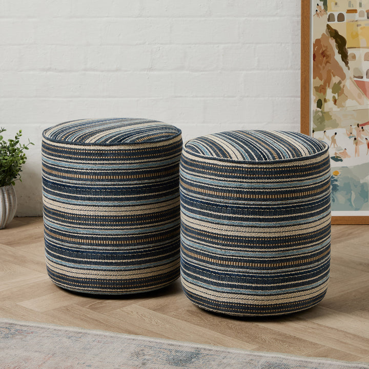 Camden Tall Piped (Osborne & Little Bergeret Weaves Indigo) 38cm Diam