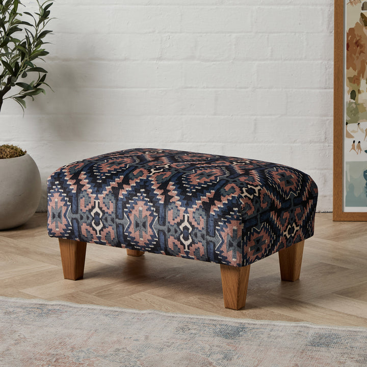 Edward Small Footstool (Exmouth Lagoon kilim) 61 x 41cm