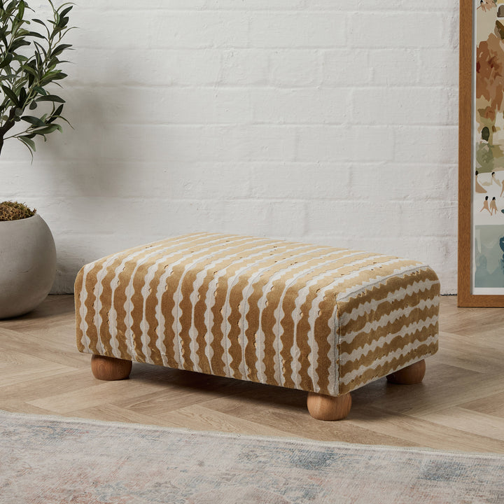 Edward Small Footstool (Elitis Brera Orso) 61 x 41cm