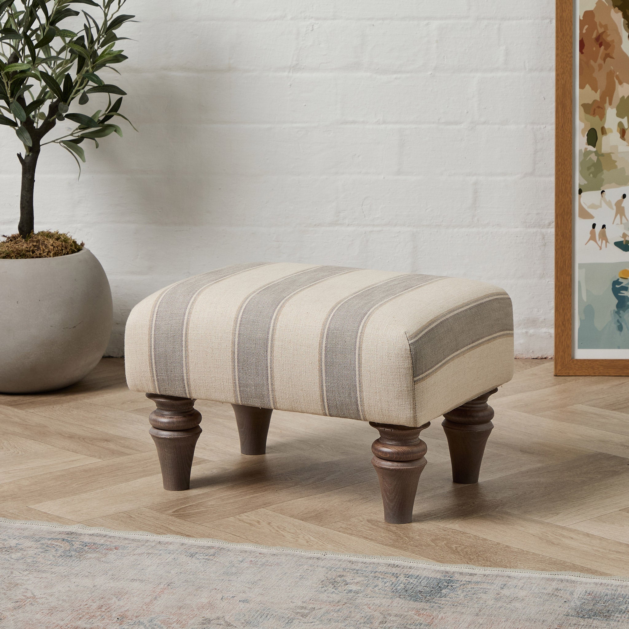 Richmond Small Footstool (Kinburn Taupe) 46 x 33cm – Footstools & More