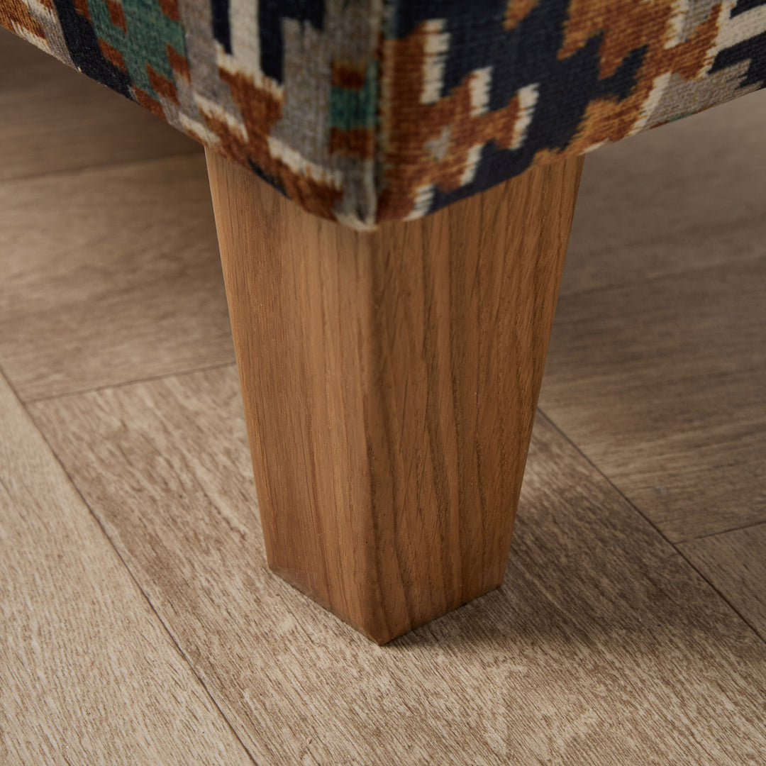 Richmond Small Footstool (Exmouth Nautical kilim) 46 x 33cm