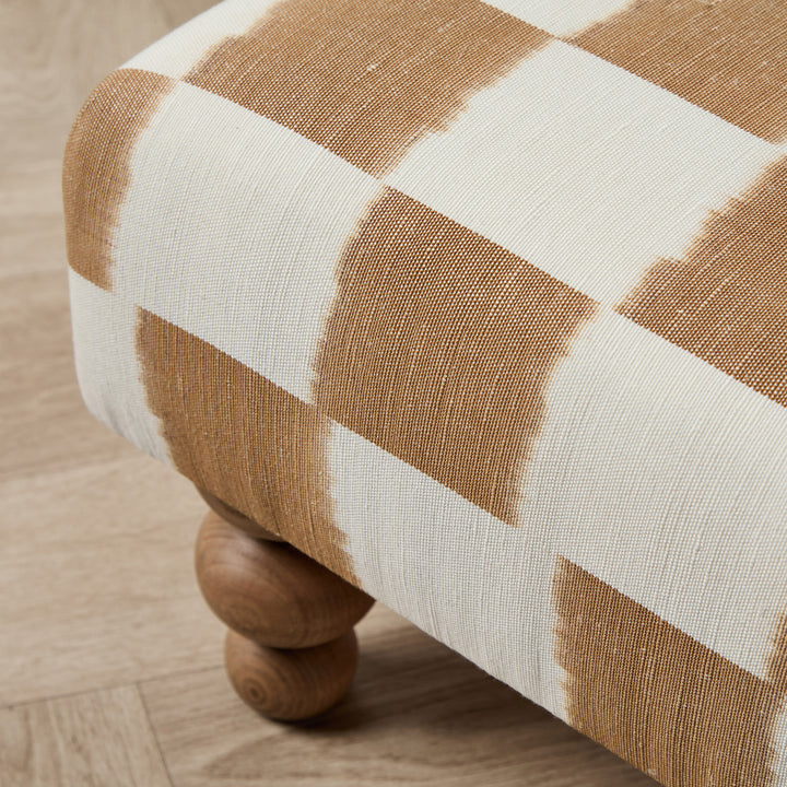 Richmond Small Footstool (Studio Atkinson Checkerboard Toffee)