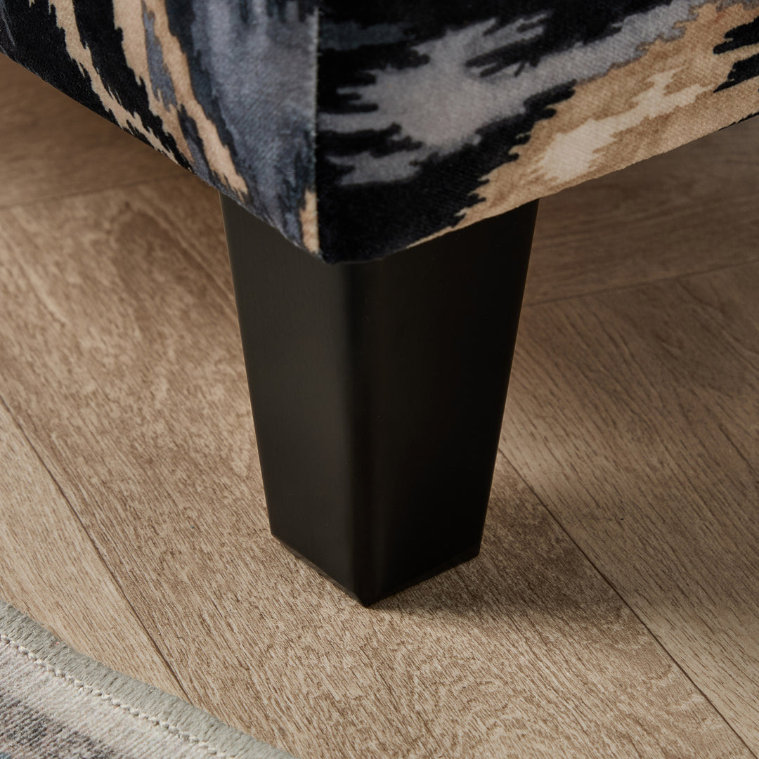 Richmond Small Footstool (Linwood Bukhara Graphite) 61 x 41cm