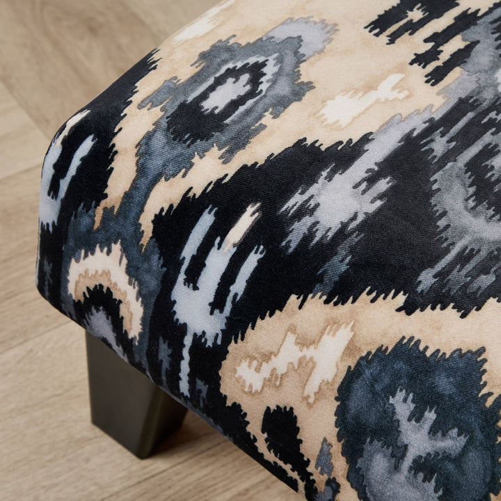Richmond Small Footstool (Linwood Bukhara Graphite) 61 x 41cm