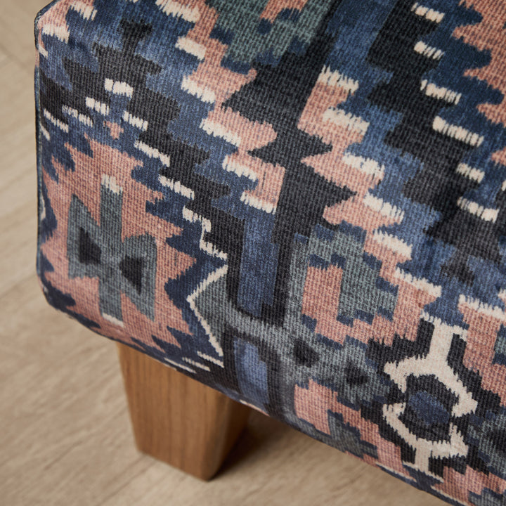 Edward Small Footstool (Exmouth Lagoon kilim) 61 x 41cm