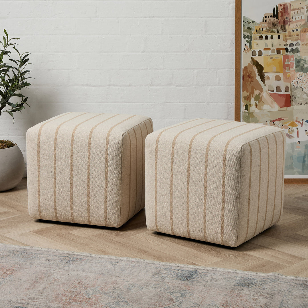 Soho Cube (Hopsack Natural) 46 x 46cm