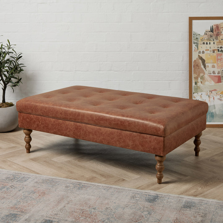 Alberta Shallow Buttoned (Selvaggio Bridle leather) 127 x 76cm