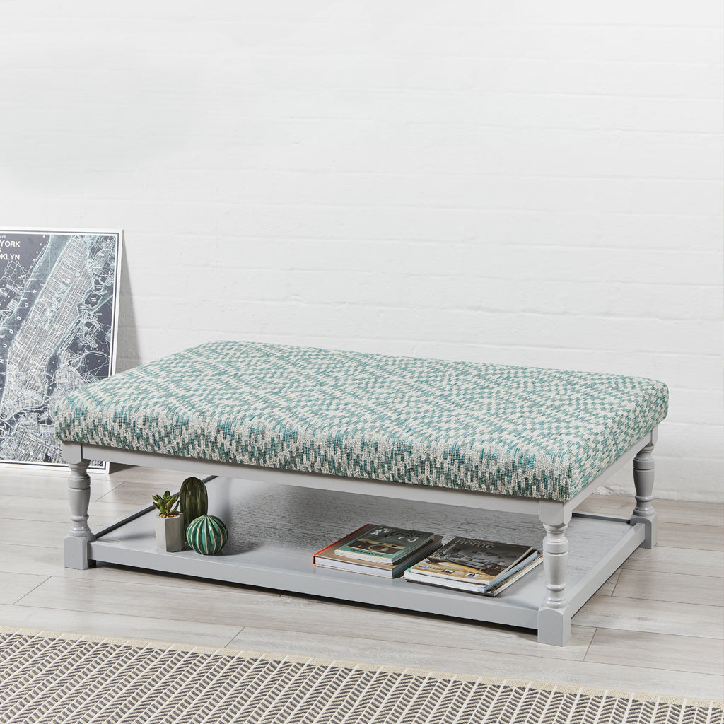 Bespoke Hamilton Plain : Rectangular Oak Framed Coffee Table Stool