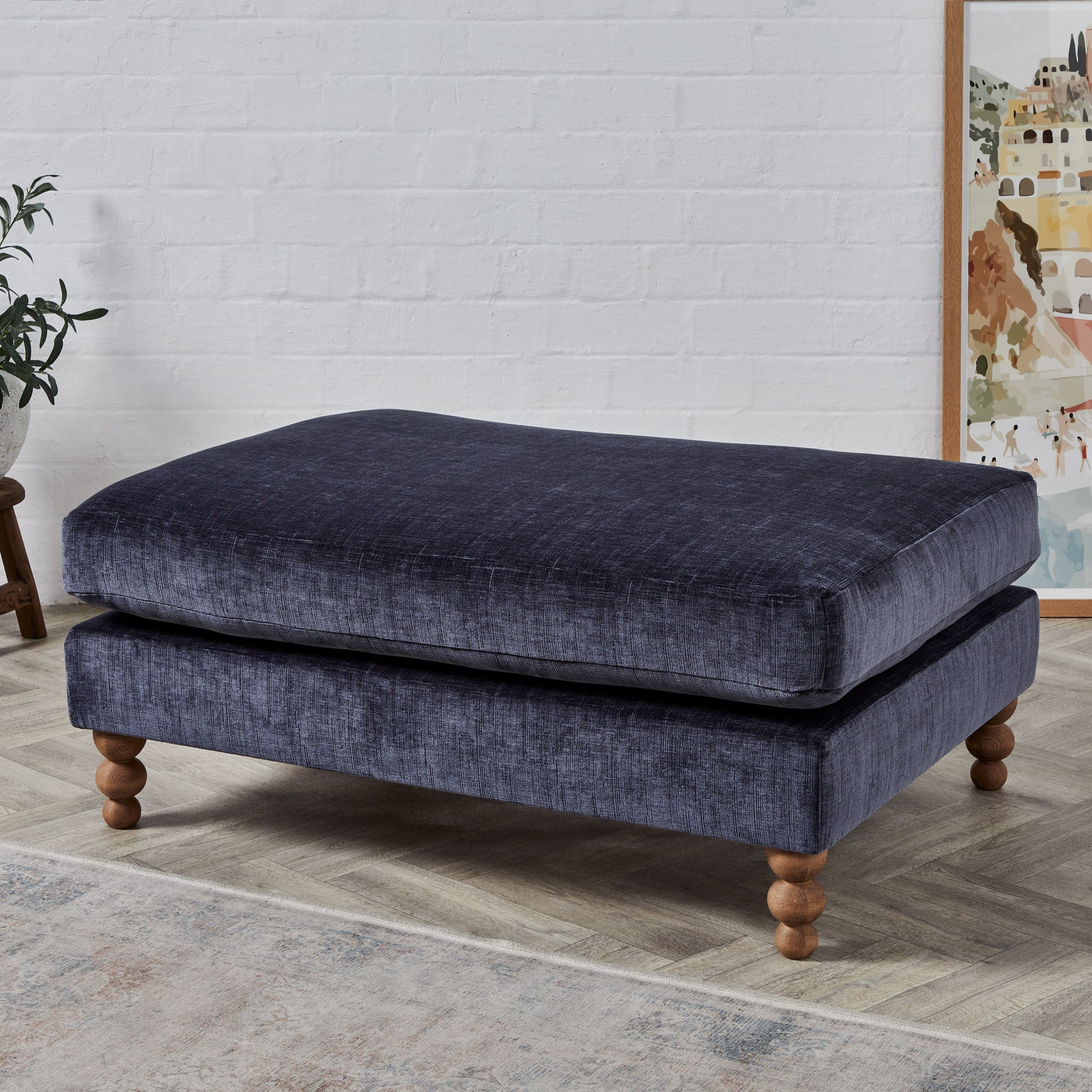 Suppliers Of Hampton Shallow : Cushion top footstool with shallow base