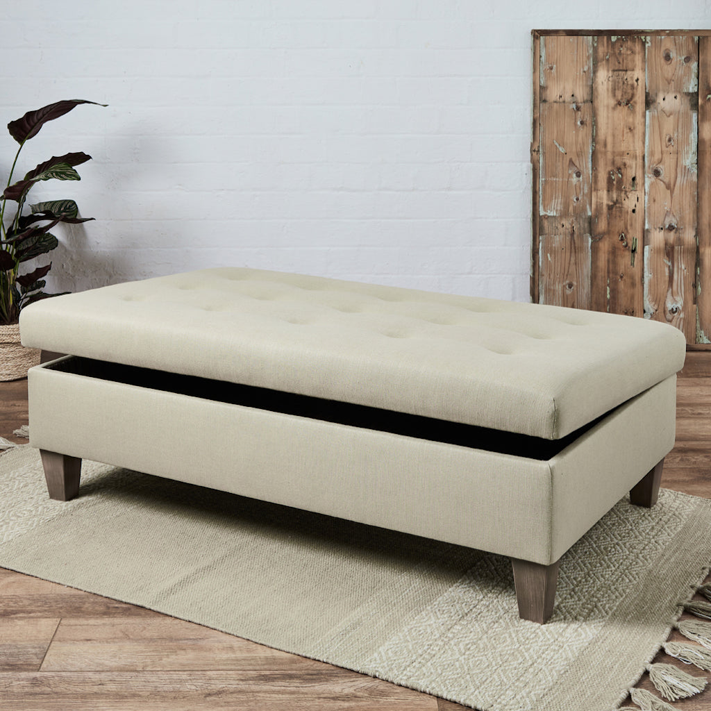 Manufacturers Of Kensington Shallow Buttoned : Shallow Buttoned Storage Ottoman