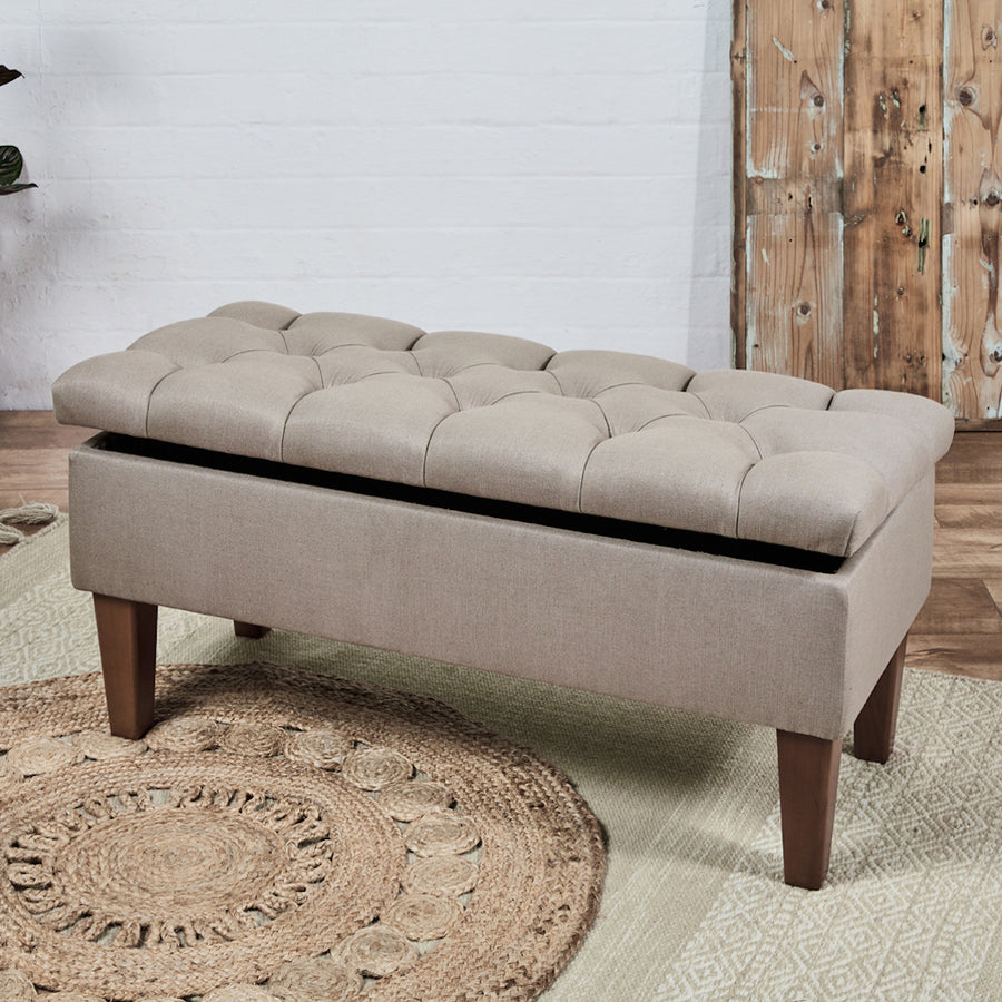 Kensington Deep Buttoned Deep Buttoned Storage Bench Footstools & More