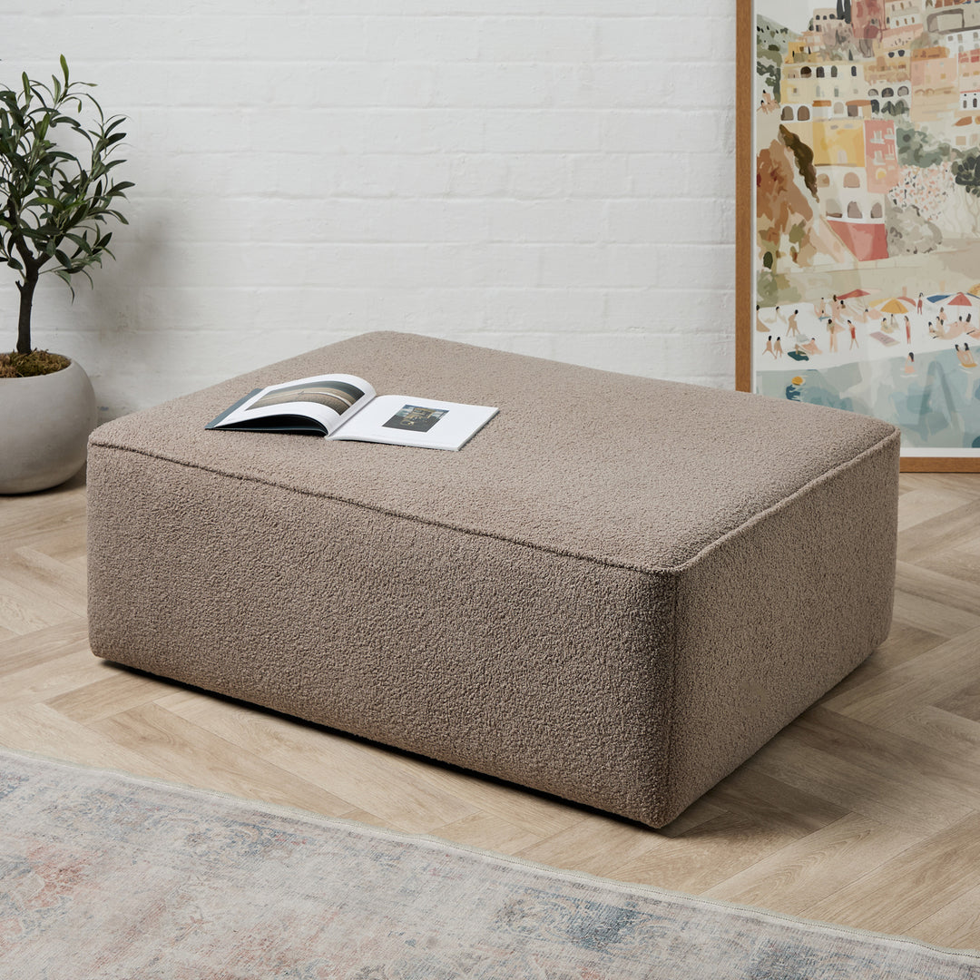 Porto Piped Coffee Table stool (Boho Soft Mink) 102 x 76cm
