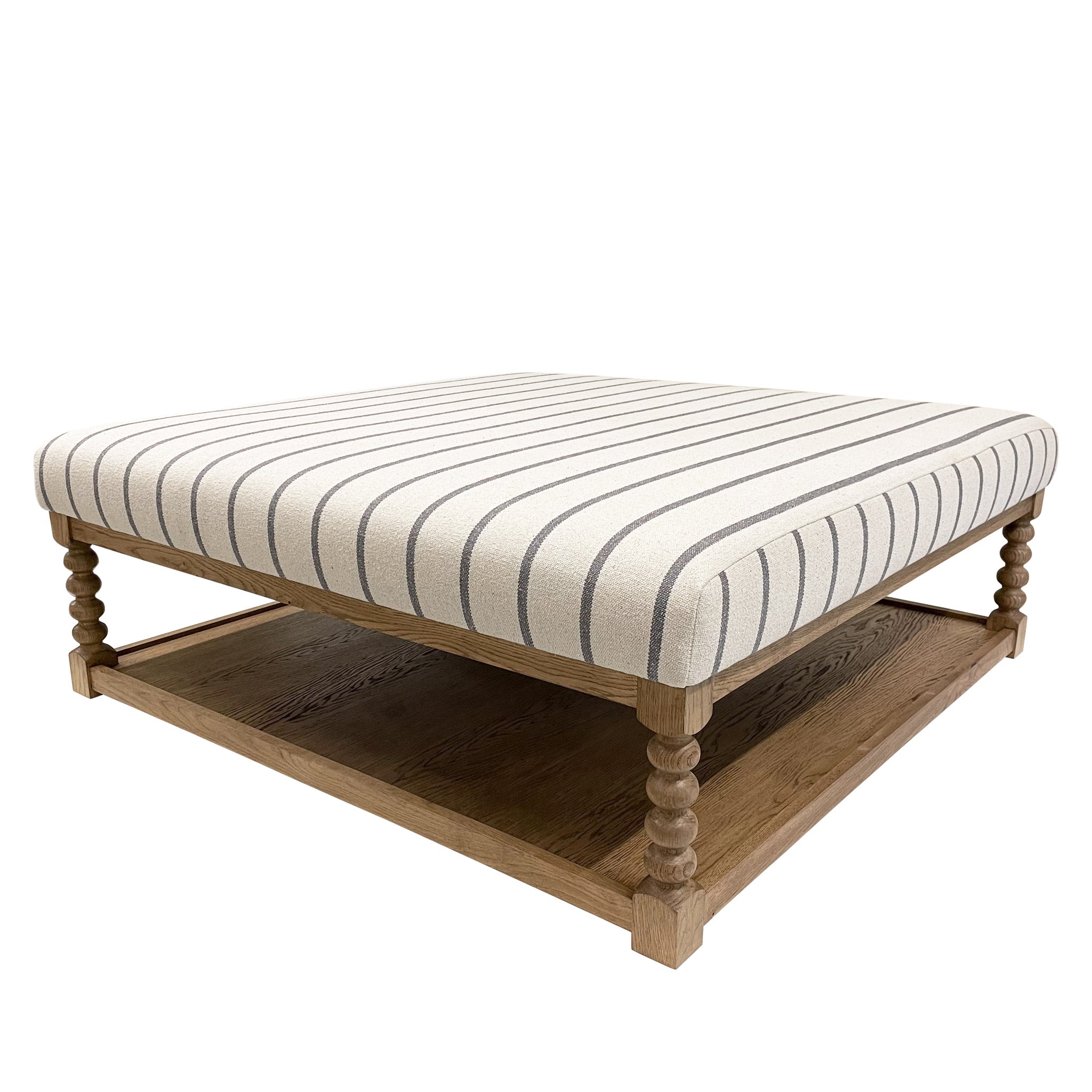 Bespoke Paros Chunky Top & Bobbin : Oak Framed Coffee Table Stool