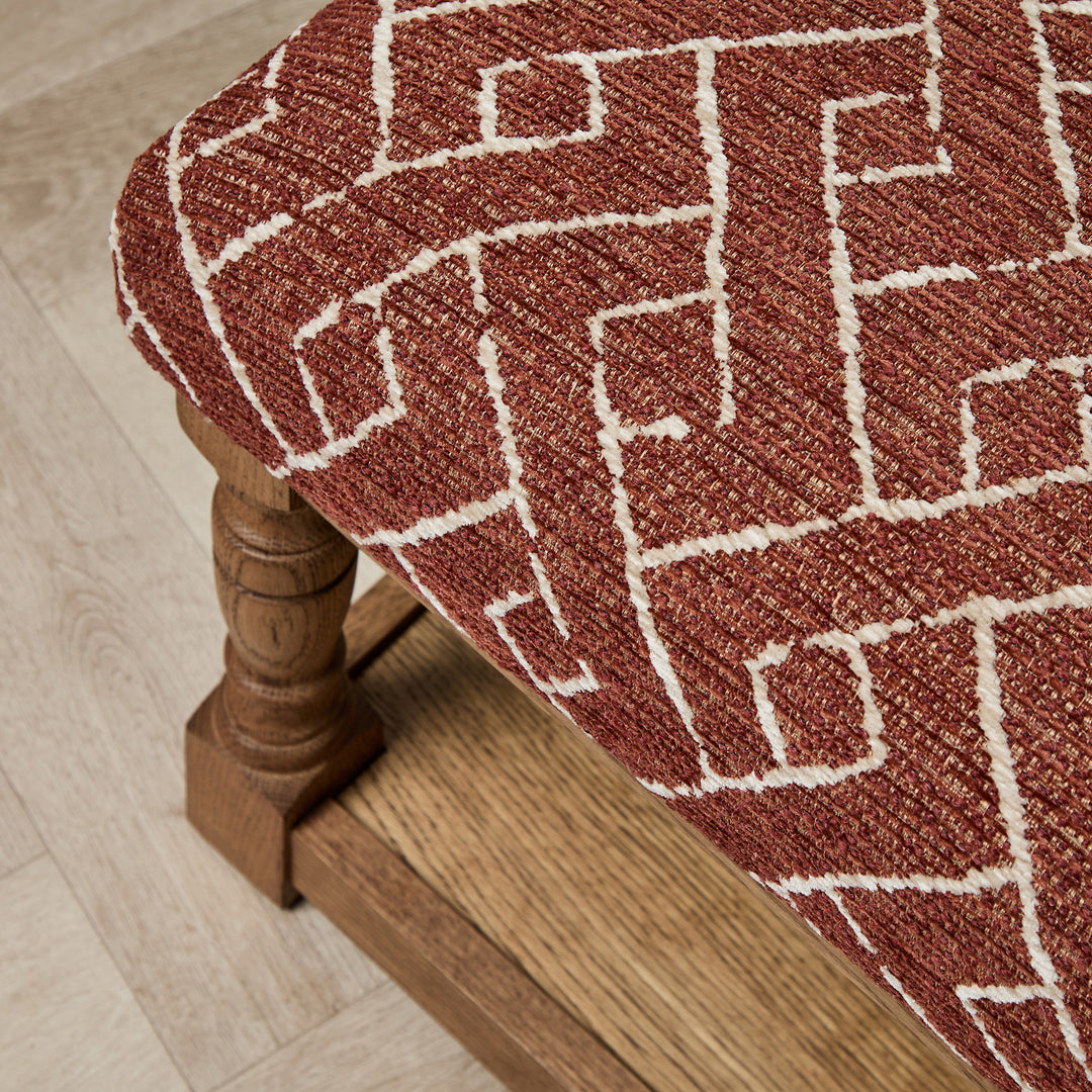 Hamilton Oak Framed Coffee Table stool (Savuti Terracotta) 110 x 60cm
