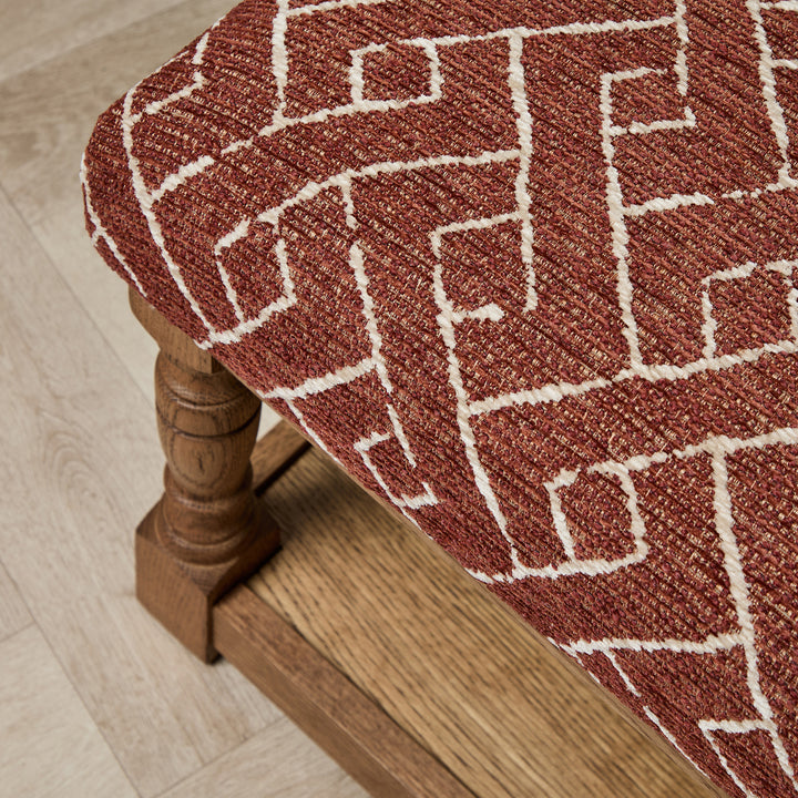 Hamilton Oak Framed Coffee Table stool (Savuti Terracotta) 110 x 60cm