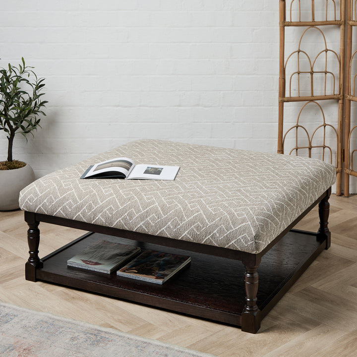 Hamilton Oak Framed Coffee Table Stool (Savuti Clay) 110 x 99cm