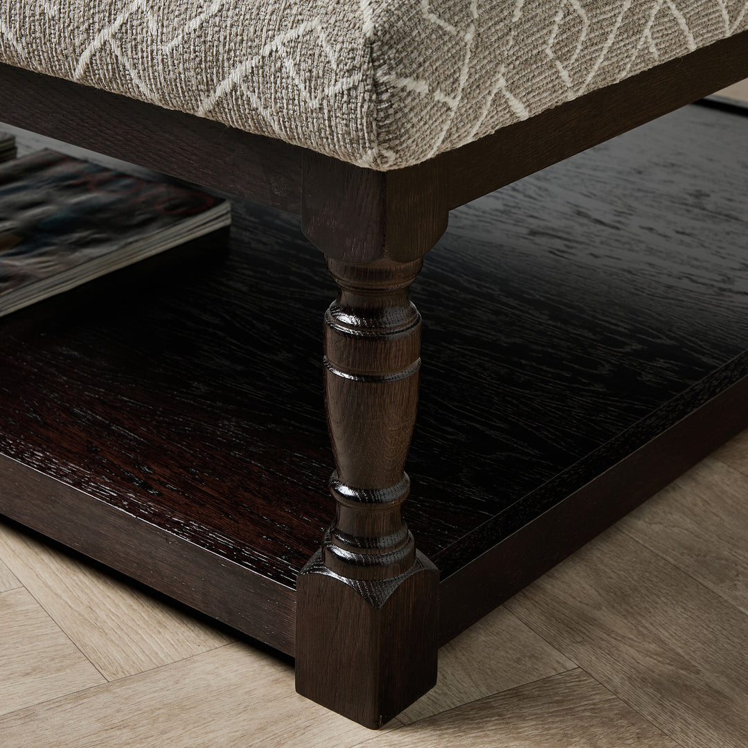 Hamilton Oak Framed Coffee Table Stool (Savuti Clay) 110 x 99cm