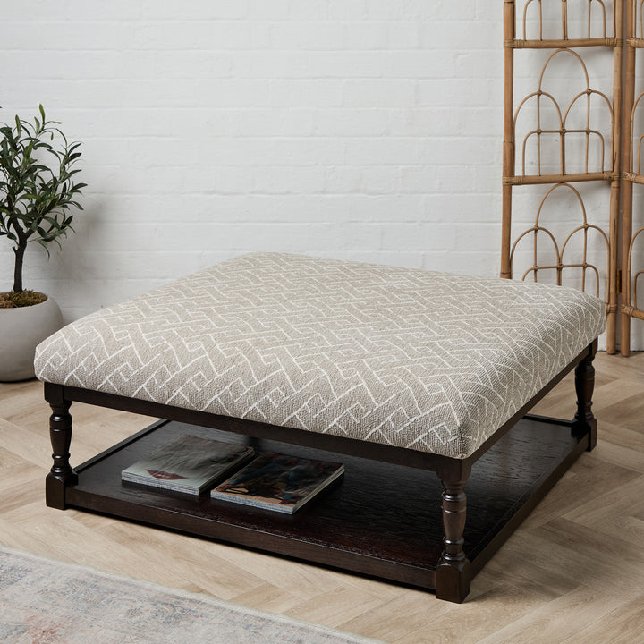 Hamilton Oak Framed Coffee Table Stool (Savuti Clay) 110 x 99cm