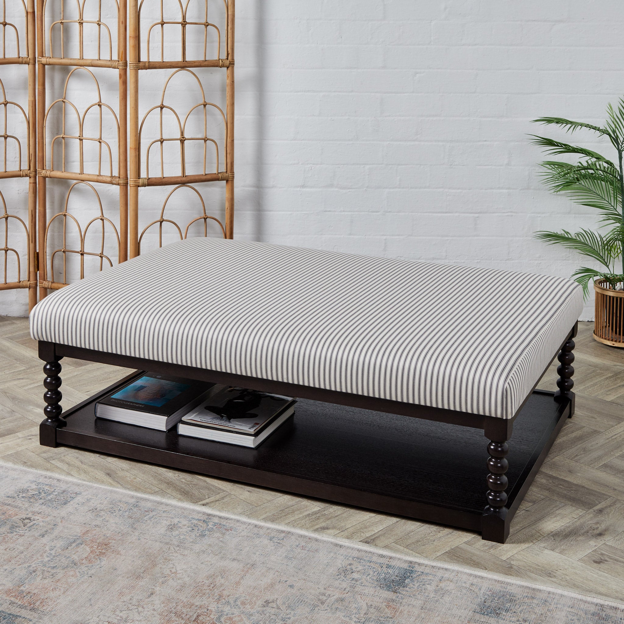 Suppliers Of Paros Chunky Top & Bobbin : Oak Framed Coffee Table Stool