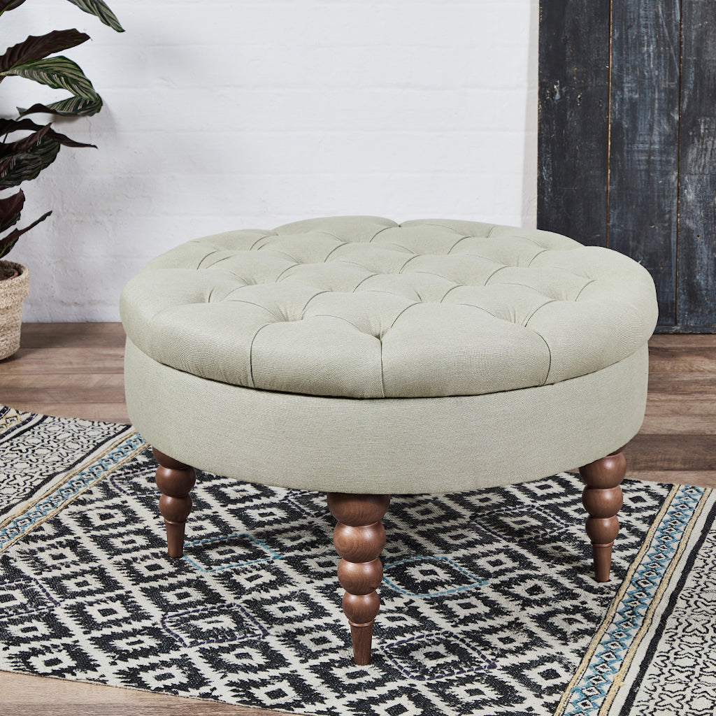 Suppliers Of Sorento Deep Buttoned : Circular Footstool