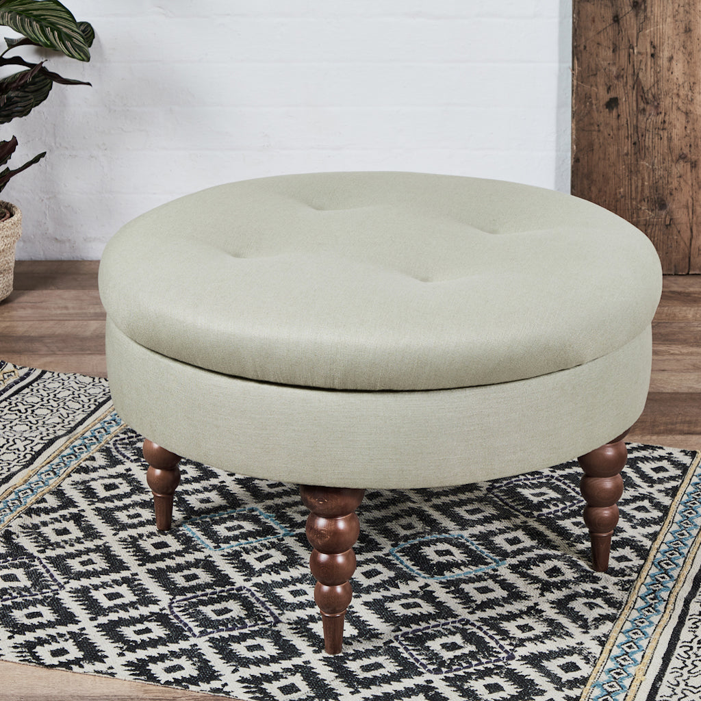 Suppliers Of Sorento Shallow Buttoned  : Circular Footstool