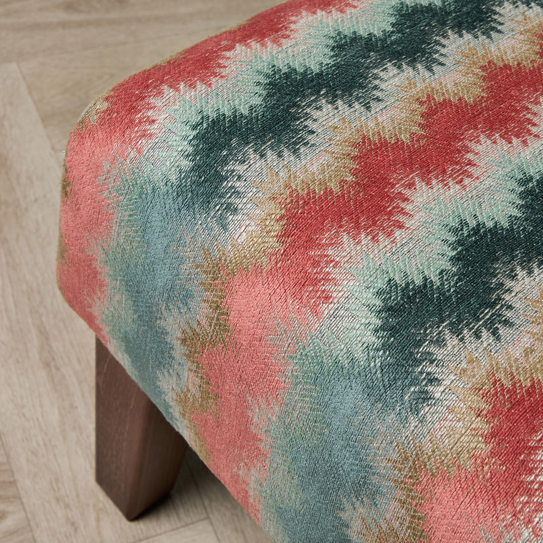Heritage Coffee Table Stool (Colefax Erin Tomato/Green) 127 x 76cm