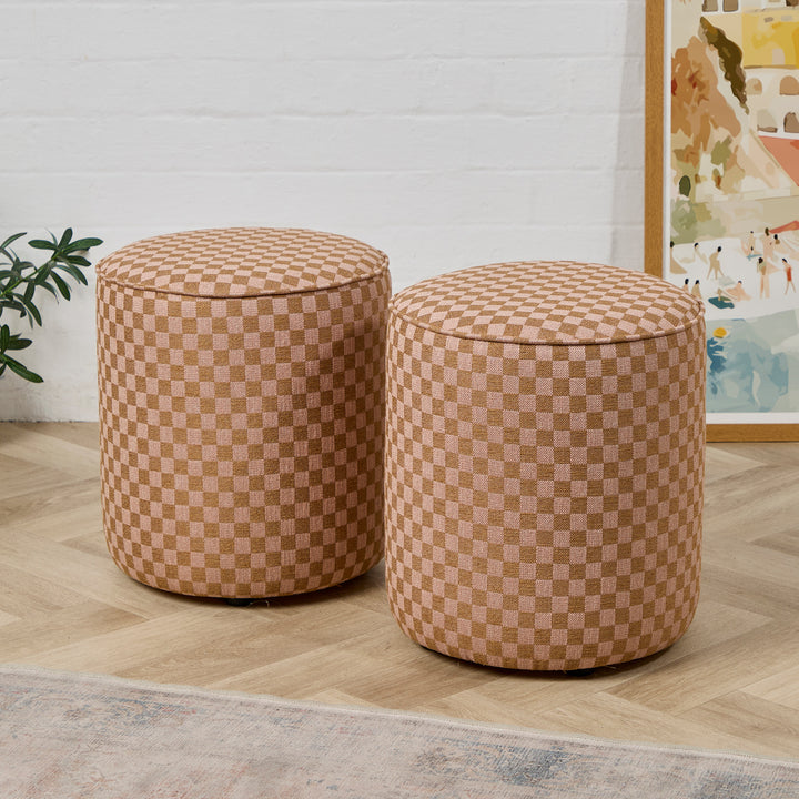 Camden Tall Piped (Damier Plaster Check) 38cm Diam