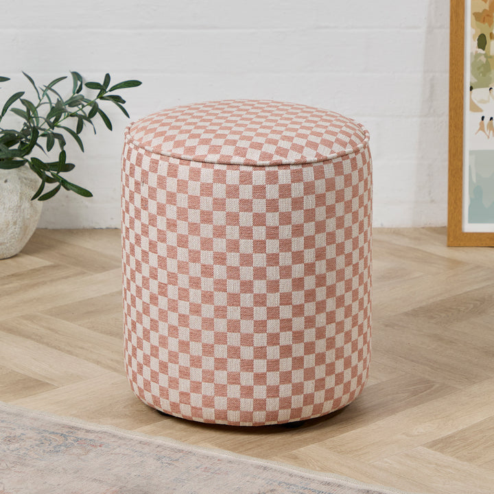 Camden Tall Piped (Damier Terracotta Check) 38cm Diam