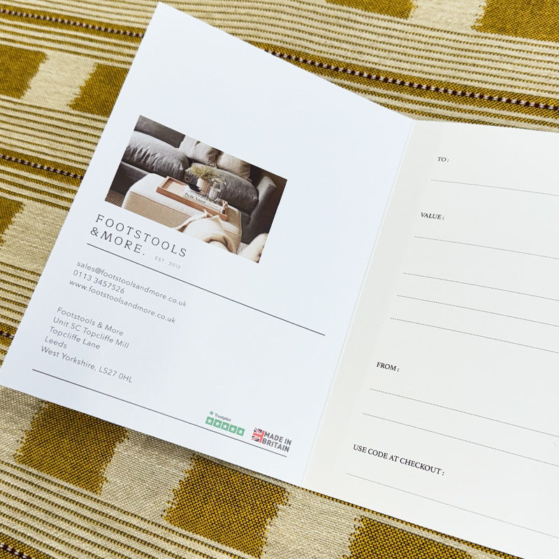 Manufacturers Of Footstools & More Gift Card