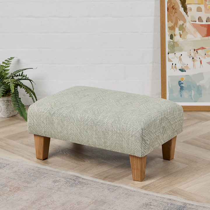 Richmond Small Footstool (Linwood Niva Moss) 61 x 41cm