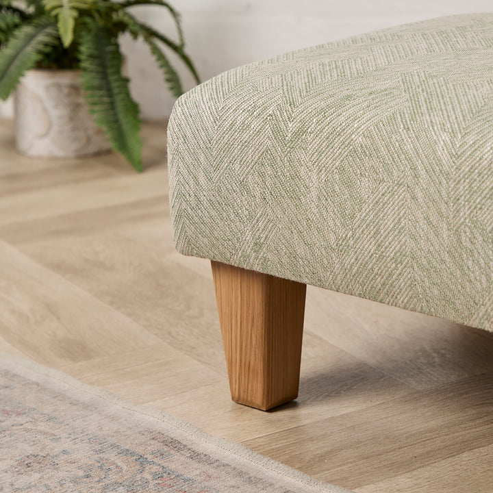 Richmond Small Footstool (Linwood Niva Moss) 61 x 41cm
