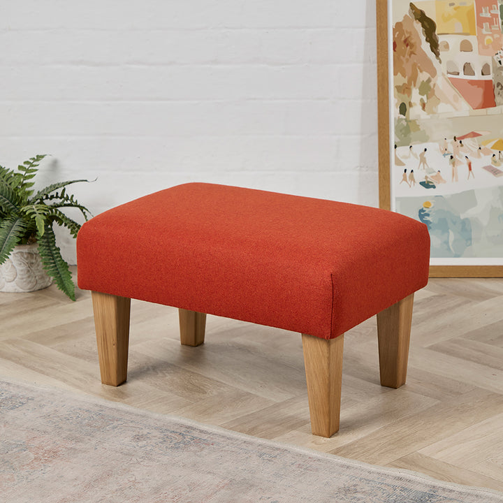 Richmond Small Footstool (Melton Wool Fire) 61 x 41cm